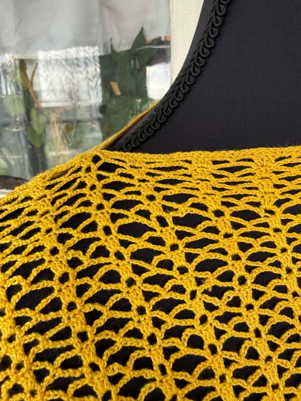 Vintage 1930s Mustard Yellow Cotton Crochet Tea Dress With Belt Size S - Picture 12 of 16